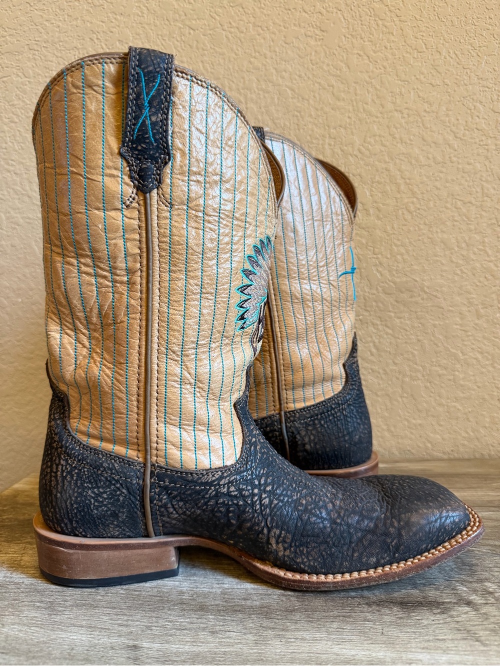 Twisted X Hooey Leather Wide Square Toe Western Cowboy Boots Mens 9 D - Picture 11 of 16